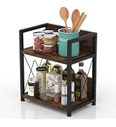 Aduanbang Coffee Bar Accessories Organizer, 2 Tier Wooden Kitchen Counter Shelf, Coffee Organizer...