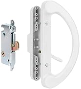 HILLMASTER Patio Door Handle Set with Mortise Lock 45° for Replacement Mortise Style Reversible D...