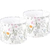 Set of 2 Large Drum Lampshades Floral Printed Lamp Shades - 16