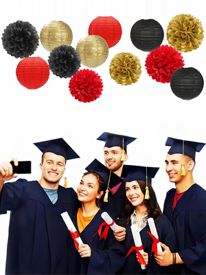 red and gold party decorations