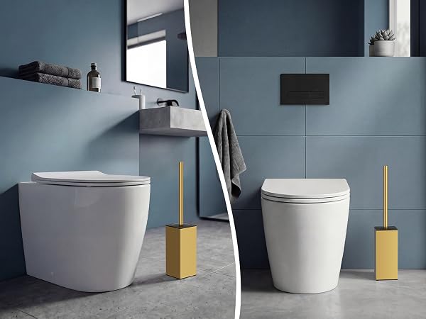 toilet brush and holder for bathroom