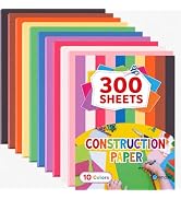 Construction Paper Assorted Colors, 10 Bright Colors, 9”x12” Bulk Craft Paper, Standard Weight Co...