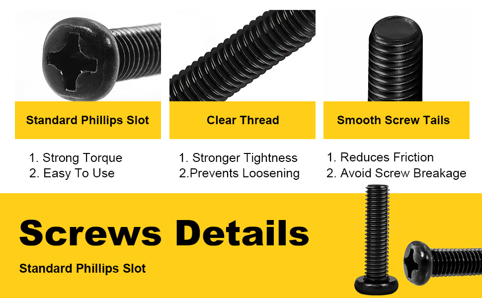 black assorted bolts