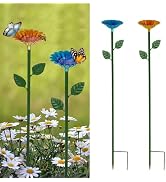 Retyion 2 Pack Bee Watering Station, Bee Bath for Garden Outdoor Yard Decor | Metal Bee Water Fee...