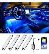 Honalia Car Interior Lights, Smart Car Interior LED Lights with APP Control, 4Pcs Lights for Insi...