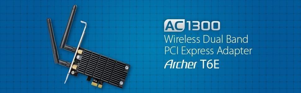 Wireless Dual Band PCIE Network Adapter for Gaming PC, Laptop, Desktop Computer- Archer T6E