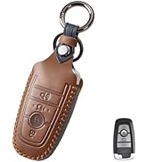 MILD EAST for Ford Leather Car Key Cover, Key Fob Cover Compatible with F550 Lincoln Mustang Fusi...