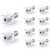 VCE Coax Keystone Jack 3GHz F-Type RG6 Female Coaxial Connector 10-Pack | Snaps into Standard Key...