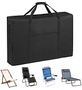 QYILUARE Heavy Duty Folding Chair Storage Bag,Water-Resistant Large Carrying Bag for Longue,Zero ...