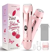 Wea&Hea Bikini Trimmer for Women, 2 in 1 Electric Razor Body Shaver | 2 grooming heads, IPX7 wate...