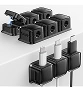 smofish Cord Organizer Holder, 3 Pack 3-Slot Magnetic Desk Cable Clips Management, Strong Phone C...