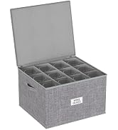 YOUDENOVA Stemware Storage Containers, Wine Glass Storage Box with Dividers