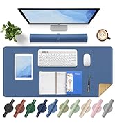 Non Slip Desk Mat, 31.5" x 15.7" PU Leather Desk Pad, Cork Desk Mat for Desktop, Desk Pad for Key...