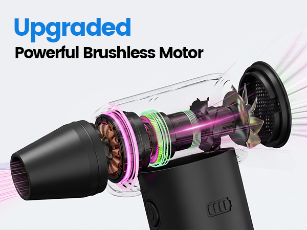 VORTNEI Air Duster Upgraded Brushless Motor, Long Life Low Noise Cordless Blower