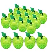 HANZE Large Plastic Green Apple Containers (Pack of 16)- Candy Chocolate Toy Filling Jar, Ideal f...