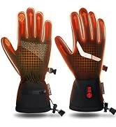 ThxToms Heated Gloves for Men Women with Touchscreen, Waterproof Rechargeable Battery Electric He...