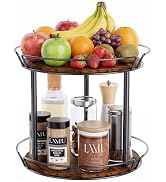 LAMU 2-Tier Lazy Susan Turntable Organizer, Spinning Spice Rack for Cabinet | 10'' Wooden Kitchen...