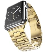 PINHEN Strap Compatible with Apple Watch 41mm 45mm,Stainless Steel Replacement Watch Band Metal S...