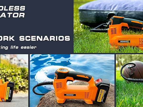 Inflator air compressor DEWALT car tire cordless inflation tyre pump ball lithium battery Inflating