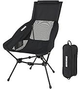 MARCHWAY Lightweight Folding High Back Camping Chair with Head Support, Stable Portable Compact f...