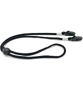 WsjiaboFux Black Medium Hat Chin Cord, Adjustable Hat Strap Clips Windproof Hat Lanyard on Bag Ha...