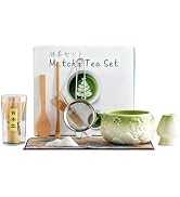 8 Pcs Matcha Whisk Set - Ceramic Matcha Making Kit, Perfect Gifts (Green) | Complete Ceramic Matc...