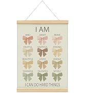 foedor Positive Affirmations Poster Hanger Frame, Boho Rainbow Wall Art,I Am Kind Smart Inspirati...