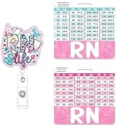 Cosmisun RN Badge Reel Retractable - Nurse Badge Reel with Badge Buddy Card Glitter RN Retractabl...