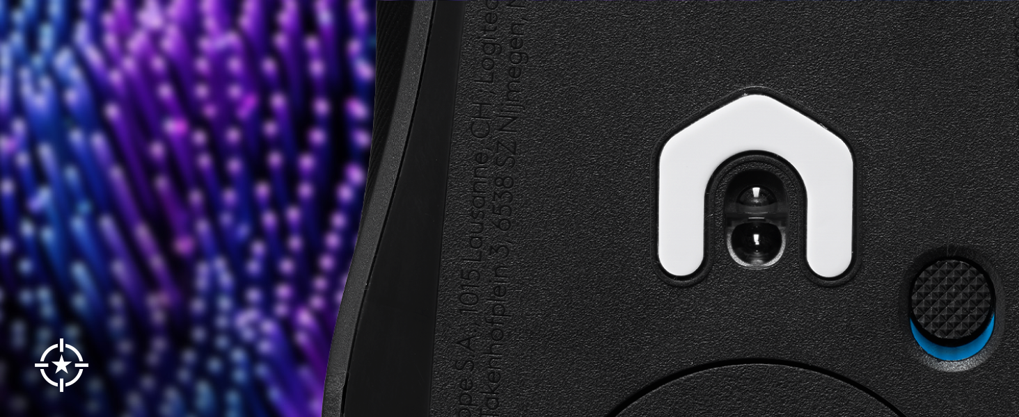A zoom of G502 X PLUS tracking sensor