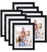 Giftgarden 8x10 Picture Frame Black Set of 8, Matted to Display Multi 8 x 10' Photo with Mat for ...