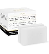 VALITIC Snail Mucin Cleanser Soap Bar with Turmeric and Kojic Acid Dark Spot Corrector – Anti Agi...