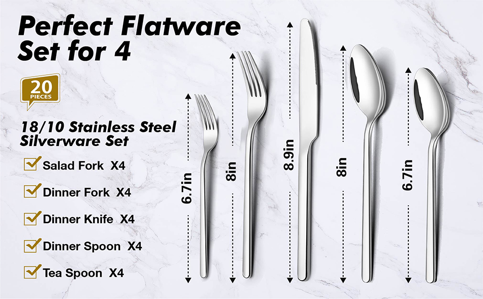 Silverware set for 4