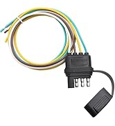 25 Inch 4-Way 4 Prong Trailer Wiring Harness Plug Male End Replacement Connector for Trailer Hitc...