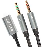 Headphone Splitter for Computer USB-C, KBEAR KA01 Type-C Female to 2 Dual 3.5mm Male Braided Audi...