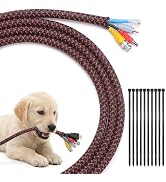 Yecaye 10ft - 1/2 inch Cord Protectors from Pets no Chew, BlackRed | Split Cable Management Sleev...