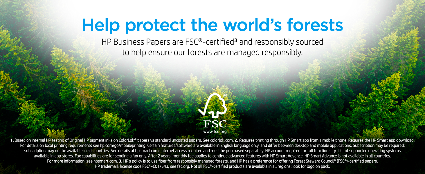 fsc certified hp business papers sustainable printing protect ecosystem