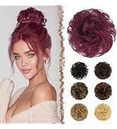 FESHFEN Human Messy Buns - 100% Human Hair Bun Real Scrunchies Hair Pieces Ponytail Extensions Wa...