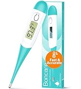 Boncare 10 Seconds Oral Thermometer for Adults and Kids - Accurate & Safe Rectal Thermometer for ...