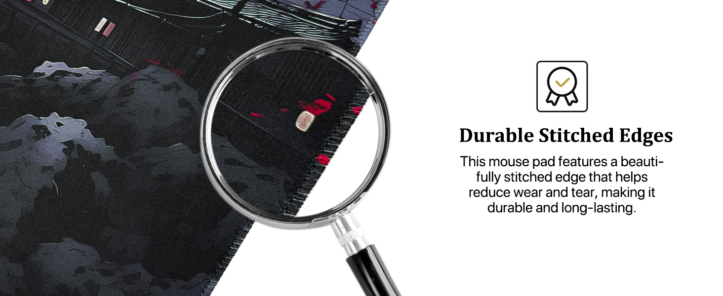 The mouse pad has durable stitching
