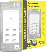 Minoston Countdown Timer Switch with Dimmable Indicator, 30 Min Wall Bath Fan Timer Switch for Ba...