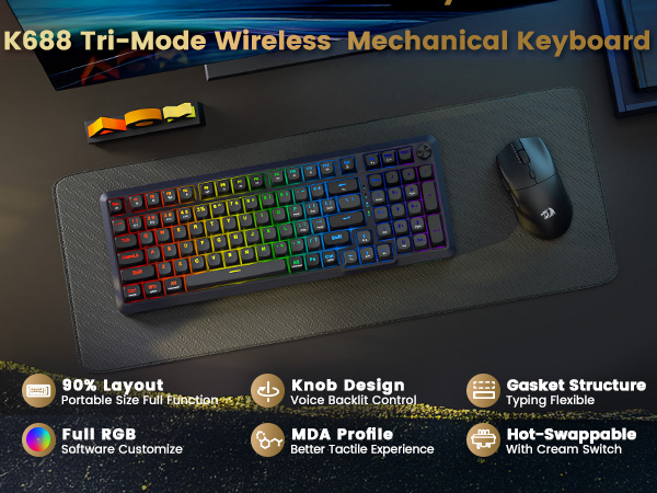 K688 tri mode Wireless Mechanical Keyboard