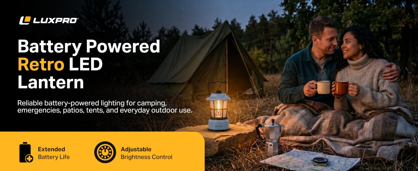 Battery Powered Retro LED Lantern