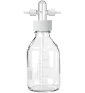 LVDALAB Lab Gas Washing Bottle with GL45 Screw Cap, Graduated Laboratory Buffer Bottles, Drechsel...
