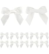 AIMUDI White Satin Ribbon Bows 2" Self Adhesive Satin Bows for Gift Wrapping Premade Ribbon Bows ...