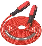 FITMYFAVO Jump Rope Cotton Adjustable Skipping Weighted jumprope for Women,Adult and Children Ath...