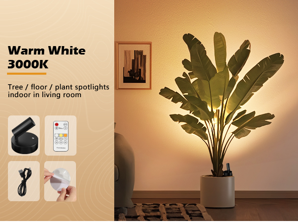 Spotlights used for indoor plant decoration