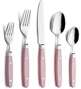 ANNOVA Silverware Set 20 Pieces Stainless Steel Color Handle With Rivet/Retro Flatware - 4 x Dinn...