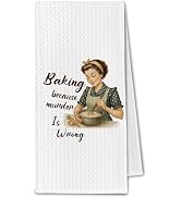ChissNook Retro Funny Kitchen Towels, Gifts for Baking Lovers Women Bakers Dish Tea Towels for Ki...