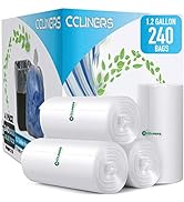 Small Trash Bags CCLINERS 1.2 Gallon 240 Small Clear Garbage Bags Mini Bathroom 1 Gallon Trash Ba...