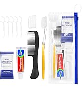 Xuezoioy 5 Sets Personal Hygiene Kit Bulk,Yellow Travel Size Basic Toiletry Supplies Disposable T...
